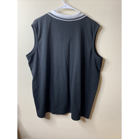 Basic Editions Vintage 90's Black Ribbed Zipper Neck Sleeveless Casual Tank 2x - Picture 6 of 8